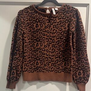 Janie and Jack Brown Leopard Sweater